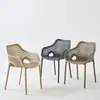 2024 Nueva Silla de Plástico Silla con Respaldo para el Hogar Silla Hueca para Comedor Taburete Sencillo para Restaurante Balcón Ocio al Aire Libre