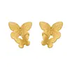 Pendientes con Diseño de Textura de Mariposa Geométrica Estilo Minimalista Chic Europeo y Americano Diseño de Nicho de Gama Alta Pendientes de Acero Inoxidable Chapados en Oro
