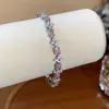 Pulseras de Flor con Incrustaciones de Circonita de Diamante Transfronterizas Europeas y Americanas, Pulseras de Moda Estilo Lujo de Gama Alta, Accesorios de Mano Versátiles de Nicho al por Mayor