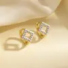 Exquisitos Aretes de Diamantes Micro-Incustados para Mujer, Estilo Coreano, Nicho, Sencillos, Compactos, Aretes con Forma de Diamante, Gama Alta, Elegantes, Aretes de Celebridad de Internet