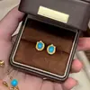 Collar de Plata de Ley S925 Turquesa Azul Cepillada Hecho a Mano, Cadena para Clavícula Estilo Francés Vintage de Lujo Ligero, Cadena de Cuello para Mujer Moderna y Elegante