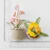 Decoración creativa de planta verde de lana artificial para escritorio de sala de estar en casa, planta en maceta de lana de nomeolvides de 10 cabezas tejida a crochet, transfronterizo