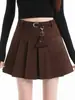 Elegante y sofisticada falda adelgazante de cintura alta para mujer, nuevo estilo otoño 2026, falda-pantalón línea A plisada anti-exposición 13428