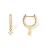 Pendientes de alta calidad para damas de moda con incrustaciones de circonitas vintage clásicas con baño de latón dorado real transfronterizo de Europa y Estados Unidos