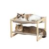 Nueva Hamaca para Gatos Interior Doble Capa Estante Alto Cama de Madera Transpirable y Lavable