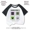 Camiseta Minecraft Meninos Manga Curta 2025 Novo Verão Meninos Manga Meia Cartoon Roupas de Verão para Crianças Roupas Infantis