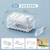 Forma de Gelo com Prensa, Bandeja de Gelo, Gadget para Fazer Gelo com Tampa, Caixa de Gelo Caseira de Grau Alimentício, Caixa de Armazenamento para Geladeira Doméstica