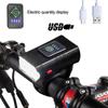 Farol de Bicicleta 2*t6 Transfronteiriço Carregamento USB Liga de Alumínio Iluminação para Pedalar à Noite com Display Eletrônico Conjunto de Ciclismo ao Ar Livre