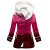 Gabardina de invierno para mujer, abrigo con capucha y estampado a cuadros 3D grueso, estilo europeo y americano, venta al por mayor, 2023