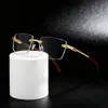 Gafas de Moda Estilo Coreano, Espejo Plano Cortado al Borde Sin Marco, Alta Definición, Anti-Luz Azul, Montura de Madera, Estilo Literario Retro