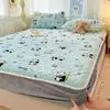 2026 Nueva Sábana Bajera Acolchada de Vellón de Leche Más Gruesa Cálida de Invierno Felpa Ropa de Cama Dormitorio Dormitorio Niños Niñas