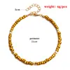 Joyería Transfronteriza Europea y Americana, Tobillera de Playa de Cuentas Pequeñas Multicolor Moderna y Sencilla, Joyería para el Pie Tejida a Mano con Cordón Personalizada