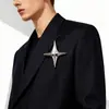 Aleación DIY Broche Estrella Cruz Grande Accesorios para Ropa Bolsas Hebilla Pin Unisex Esquina de Solapa de Traje Broche Decorativo