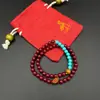 Pulsera de Cinabrio Natural de Bajo Contenido para Mujer Pulsera de Cinabrio Arena Dorada Morada Sentido del Diseño Unisex Estilo Étnico Pulsera de Cuentas Rojas