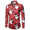 Camisa de Manga Larga con Solapa para Hombre, Temática Navideña, con Impresión Digital 3D, Moda Casual de Comercio Exterior Transfronterizo