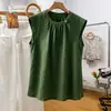 Camisa sin mangas para mujer, nuevo estilo de verano 2026, adecuada para chicas de talla grande, chaleco exterior con mangas acampanadas, top súper elegante