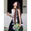 Bufanda de Seda con Lunares Marrones para Mujer, Estilo Delgado Primavera/Verano, Nuevo Modelo 2026, Sensación de Alta Gama, Accesorio para el Cuello, Cinta Larga y Delgada