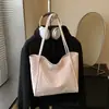 Nova bolsa de lona artística com poá estilo japonês, simples e fresca, bolsa de ombro com nó, bolsa tote de grande capacidade para o dia a dia, moderna
