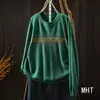 Suéter de Punto Jacquard Redondo Estilo Étnico Retro Otoño 2026 para Mujer, Corte Holgado, Suéter Pulóver Versátil de Mezcla de Algodón MHT