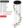 Lámpara de araña para escalera, lámpara colgante larga, luz LOFT dúplex de lujo moderno minimalista nórdico para sala de estar, lámpara giratoria de cristal de moda