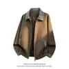 Em estoque: Outono de 2026 novo estilo americano chique color blocking casual oversized solto marca da moda jaqueta com lapela