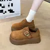 Zapatos Birkenstock súper elegantes de suela gruesa para aumentar la altura y cobertura total para mujer, nuevos mocasines versátiles casuales de otoño 2026, zapatos de un solo color Birkenstock