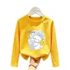 Camiseta de manga larga de algodón puro para niñas, top casual, camisa básica elegante para niños, adecuada para niños mayores, colección primavera y otoño 2026