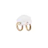 Aretes geométricos redondos de circonita chapados en oro real de 18k, estilo de lujo ligero de alta gama, aretes simples y de moda estilo ins para mujer