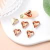 Atacado do Fabricante Nail Art Inclinada em Formato de Coração de Pêssego, Strass de Vidro de Cristal de Formato Especial, Strass em Formato de Coração, Strass para Capa de Celular, Unhas Aurora