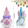 Decoración de Pascua nueva transfronteriza muñeco de conejo muñeco sin rostro de dibujos animados creativos adornos de decoración de lazo