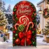 Decoración de Foto de Portada de Arco Navideño Cubierta de Tela Elástica de Seda de Leche Engrosada Cubierta de Puerta de Arco Personalizada para Fiesta Festiva