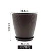Vaso de Flor Universal Imitação de Rattan de Salgueiro Padrão Torcido Vaso de Flor de Plástico Espessado Vaso de Plantio Super Grande Redondo Vaso para Cultivo de Flores Vegetais Simples