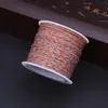 Fio de algodão esfregado à mão 20m diy trançado multicolorido fio tingido acetinado acessórios de corda para pulseira colar de joias dourado e prateado