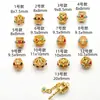 Oro viejo Nepal antiguo artesanía en oro incrustaciones cuentas de turquesa cuentas huecas tee cabeza de Buda cobre chapado en oro accesorios