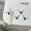 Decorações Populares para Unhas Xiaohongshu em Formato de Diamante Estilo Francês Minimalista Liga de Metal Acabada Bola de Strass Decoração para Unhas Atacado em Estoque