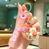 Colgantes de Oso Multicolor al por Mayor del Fabricante, Serie de Llaveros de Ángel, Accesorios de Luna, Llaveros de Arena Líquida
