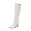 2025 Nuevo Estilo de Invierno Talla 34-48 Botas de Caballero Altas Zapatos de Mujer Tacón Grueso Botas de Moda