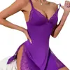 Comércio Exterior Amazon Europeu e Americano Lingerie Sexy Mais Vendida Laço Fenda Camisola Camisola de Dormir Puro Desejo Roupa de Dormir Roupa de Casa