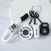 Chaveiro Criativo DIY Mini Série Fitness, Alto Valor Estético, Pingente Haltere Destacável, Pingente para Mochila de Casal