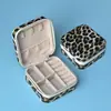 Nueva Caja de Joyería con Estampado de Leopardo Transfronteriza Portátil para Viaje Caja de Almacenamiento para Aretes Pendientes Collar Anillo Caja de Joyería