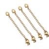 Ouro 18K Real Aço Inoxidável Pingente Coração de Pêssego Corrente de Cauda Fecho Lagosta Conserva de Cor Corrente de Extensão Final Acessórios de Corrente DIY