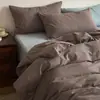 Juego de cuatro piezas de algodón puro lavado vintage 100% algodón sábana bajera funda nórdica sábana encimera juego de ropa de cama de tres piezas para estudiantes 1.8
