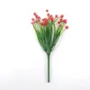 Planta Simulada de Pasto de Primavera de 7 Puntas, Arreglo Floral de Gypsophila, Paisajismo de Planta Verde, Camelia, Flor de Plástico Decorativa para Exterior de Amazon