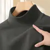 Top de forro polar liso de manga larga y cuello alto medio, estilo base para hombre primavera/otoño 2026