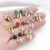Accesorios de joyería dorados con mariposas coloridas de pedrería, dulces y lindos, para pulseras, pendientes y colgantes hechos a mano para DIY, venta al por mayor