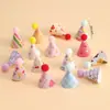 Chapéu Mini com Laço Estilo Coreano Decoração de Bolo Ornamento Pom-Pom Chapéu de Aniversário Decoração de Mesa de Confeitaria