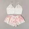 Roupa íntima sexy europeia e americana explosões sexy suspensórios de renda shorts de renda roupas femininas duas peças fonte atacado