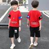 Ropa para niños, traje de verano para niños, novedad de 2024, conjunto de dos piezas estilo K de manga corta para niños medianos y grandes.