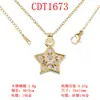 Pendente Cor Cobre Puro Conserva Cor Microincrustado Zircônia Coração Gota d'Água Trevo de Quatro Folhas Colar Cruz de Aço Inoxidável Feminino