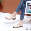 7913 Zapatos de Piel con Punta Redonda y Boca Profunda, Suela Suave, Tacón Bajo, Simples y Versátiles, Color Sólido, Cierre de Cordones al Frente con Pedrería, Casuales y de Moda
